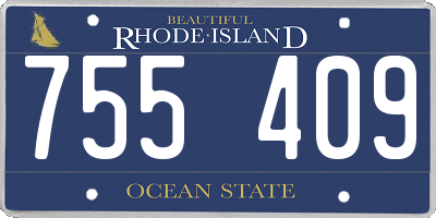 RI license plate 755409