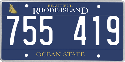 RI license plate 755419