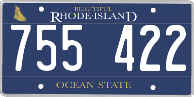 RI license plate 755422