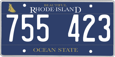 RI license plate 755423