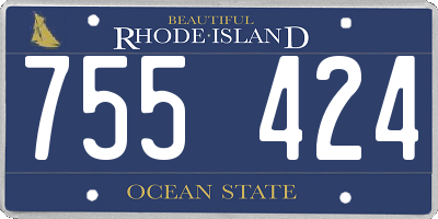 RI license plate 755424