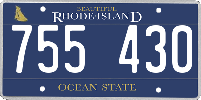 RI license plate 755430
