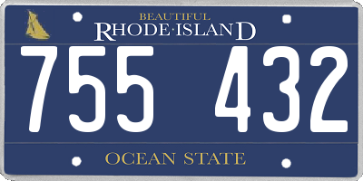 RI license plate 755432