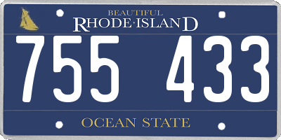 RI license plate 755433