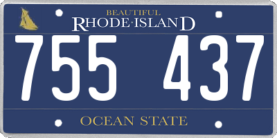 RI license plate 755437