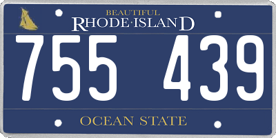 RI license plate 755439