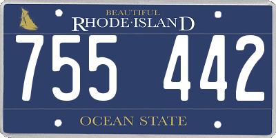 RI license plate 755442