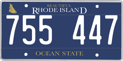 RI license plate 755447