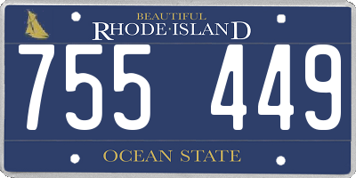 RI license plate 755449