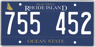 RI license plate 755452