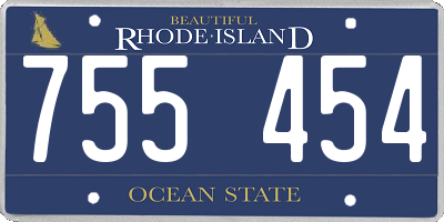 RI license plate 755454