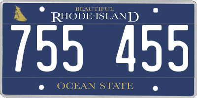 RI license plate 755455