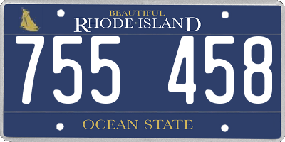 RI license plate 755458