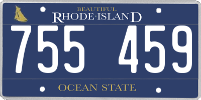 RI license plate 755459