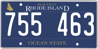 RI license plate 755463