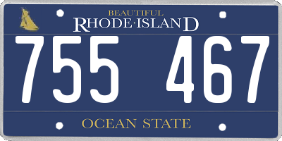 RI license plate 755467