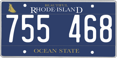 RI license plate 755468