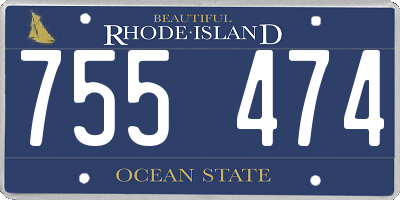 RI license plate 755474