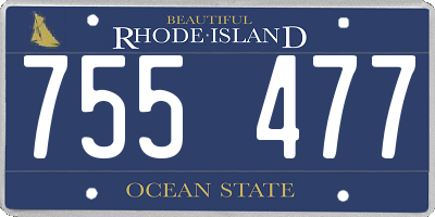RI license plate 755477