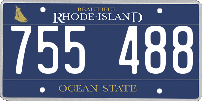 RI license plate 755488