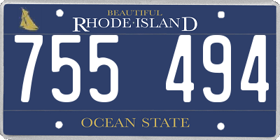RI license plate 755494