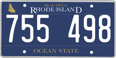 RI license plate 755498