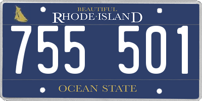 RI license plate 755501