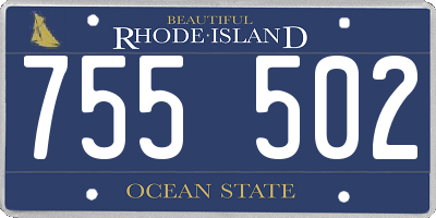 RI license plate 755502