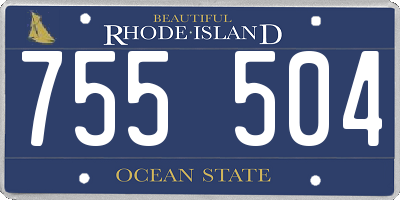 RI license plate 755504