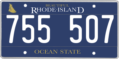 RI license plate 755507