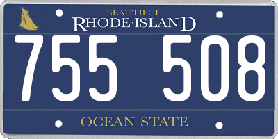 RI license plate 755508