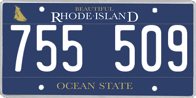 RI license plate 755509