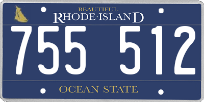 RI license plate 755512