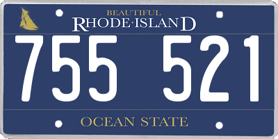 RI license plate 755521