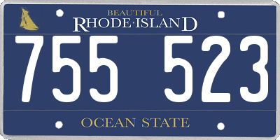 RI license plate 755523