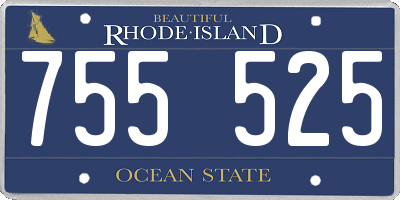 RI license plate 755525
