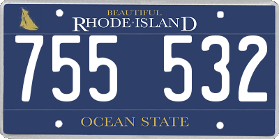RI license plate 755532