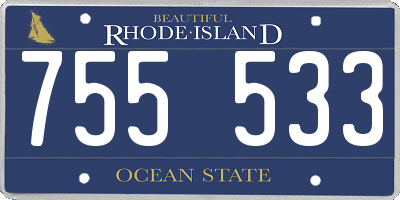 RI license plate 755533