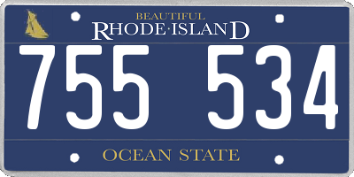 RI license plate 755534