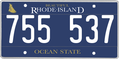 RI license plate 755537