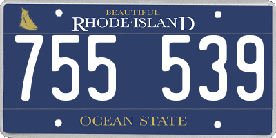 RI license plate 755539