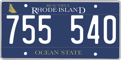 RI license plate 755540