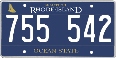 RI license plate 755542