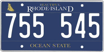 RI license plate 755545