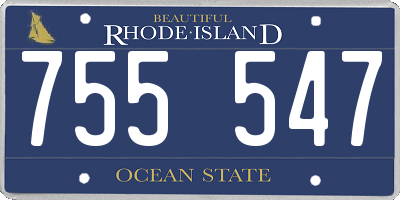 RI license plate 755547