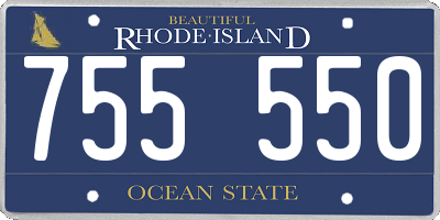 RI license plate 755550