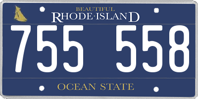 RI license plate 755558