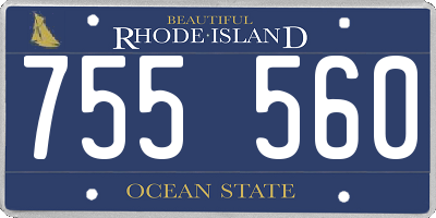 RI license plate 755560