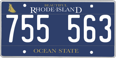 RI license plate 755563