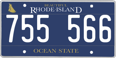 RI license plate 755566